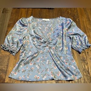 Nordstrom WAYF Floral Print Puff Sleeve Top